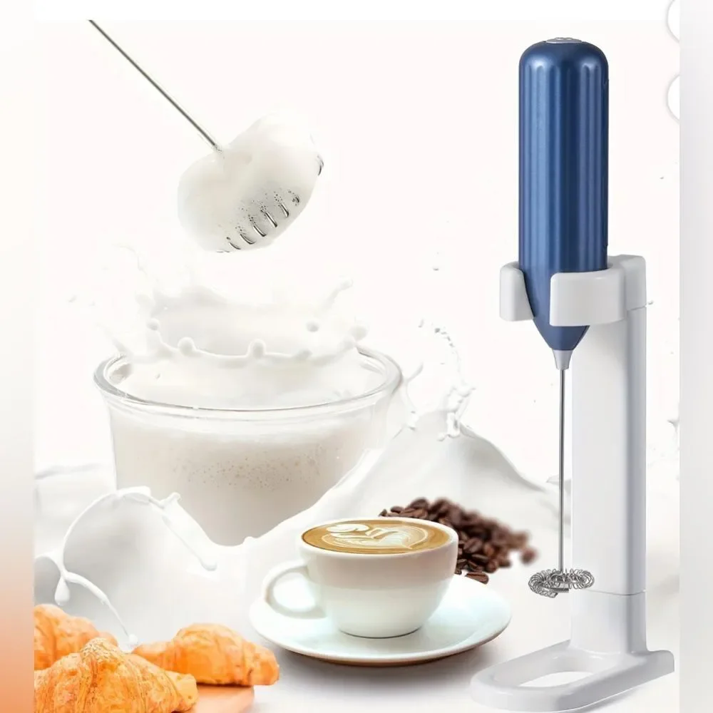 New Lalayuan Cordless Milk Frother Stainless Steel Portable Battery Powered Whis